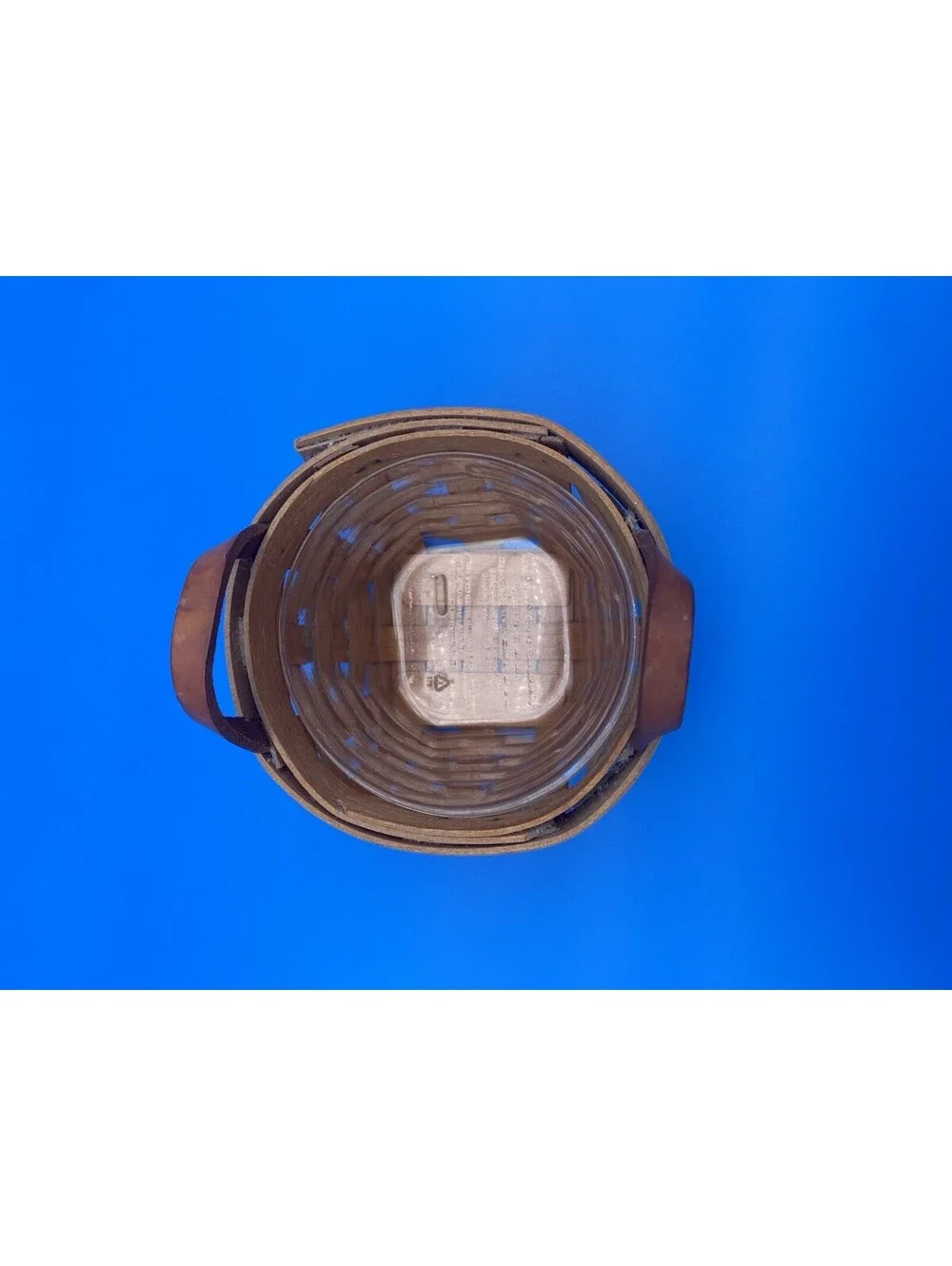 Longaberger Handwoven Miniature Basket w/ Leather Handles - 1995 - 4.75